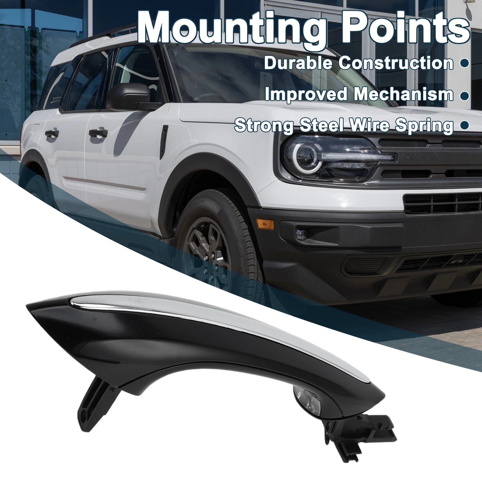 Exterior Door Handle for BMW F07 F10 (2009–2017) No. 51217231929 Rear Left Black Silver Tone
