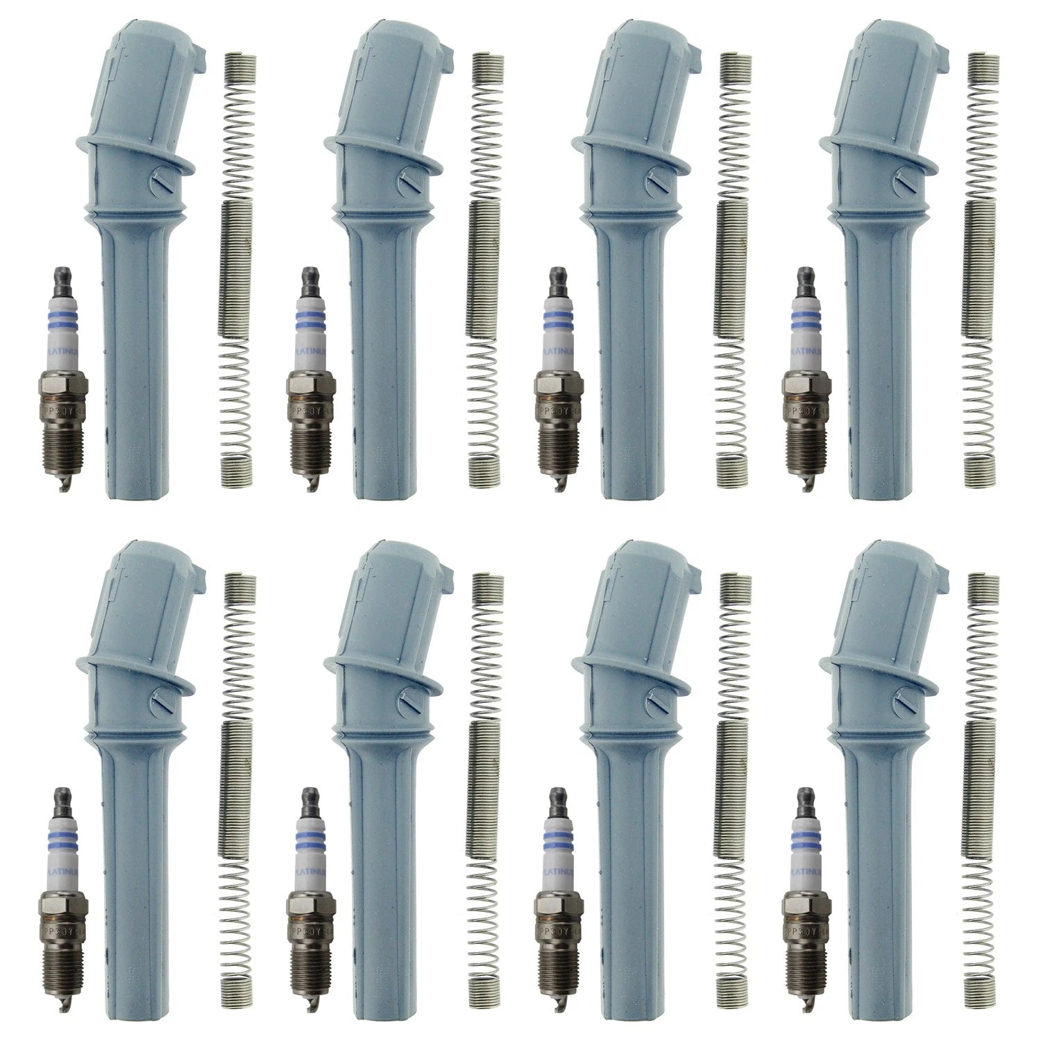 Set of 8 Bosch Platinum Spark Plugs & NGK Coil Boots for E-150 F-150 F-250 5.4 V8
