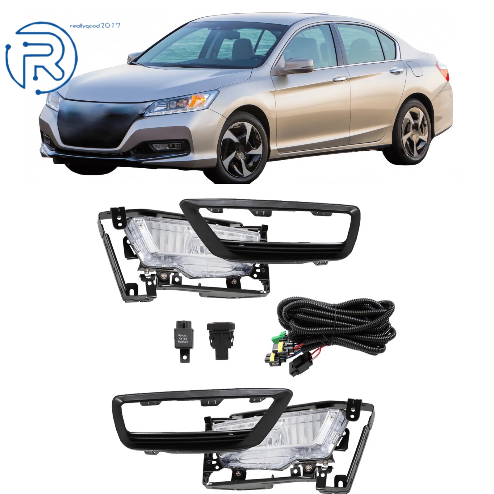 Front Fog Lights with Bezel and Switch for Honda Accord (2013–2014)