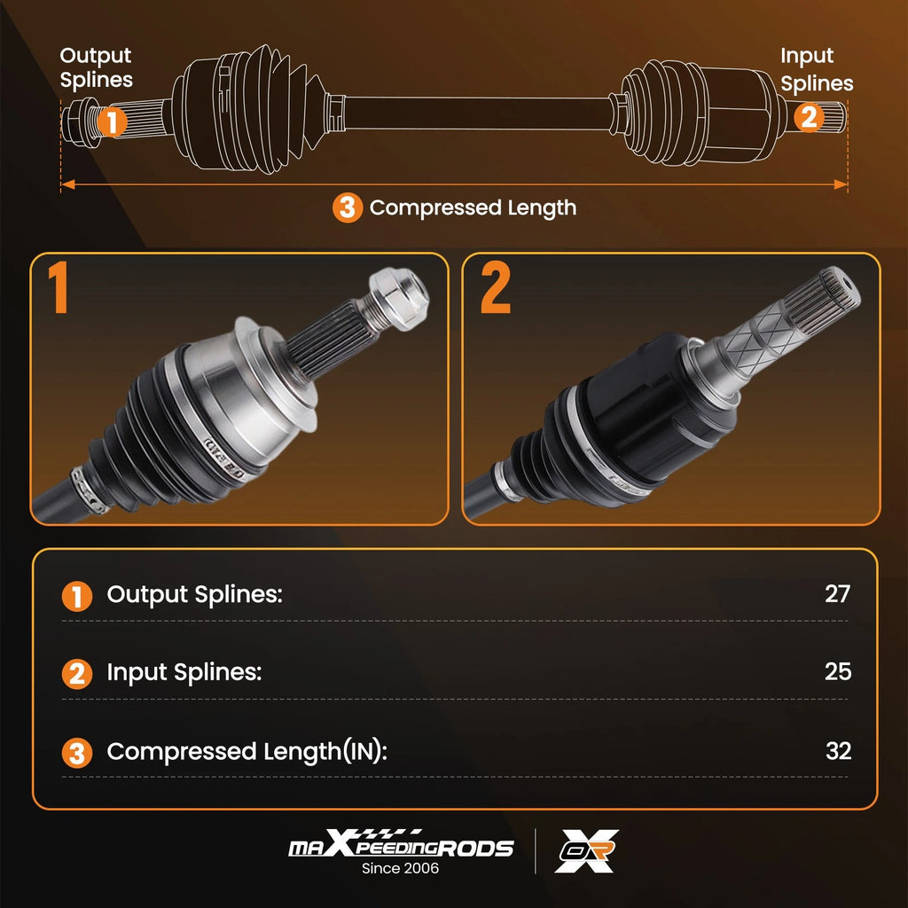 Set of 2 CV Axle Assemblies for Subaru Crosstrek (2018–2023)