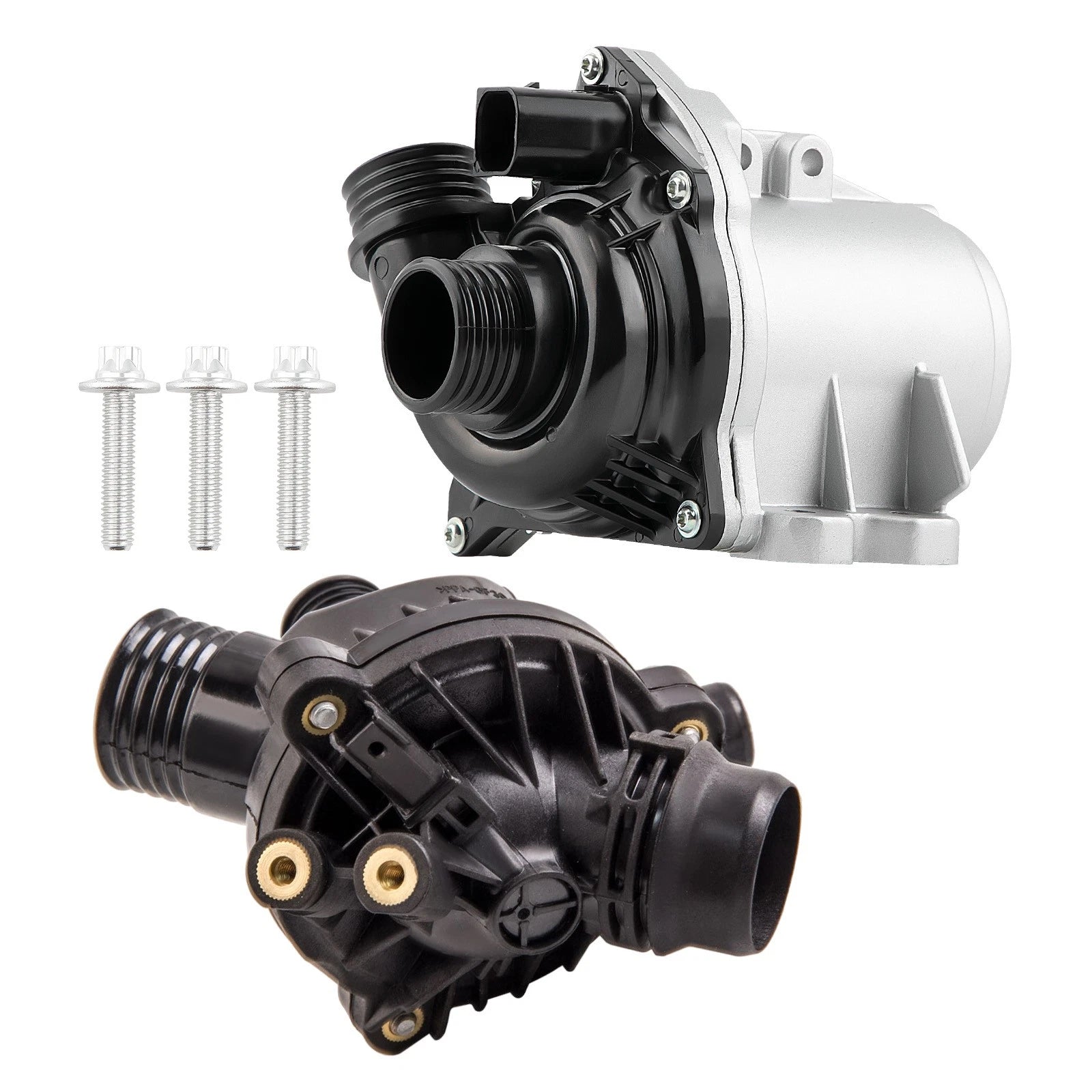 Water Pump with Thermostat & Bolts for BMW E60 E83 E91 E92 (2007–2013)