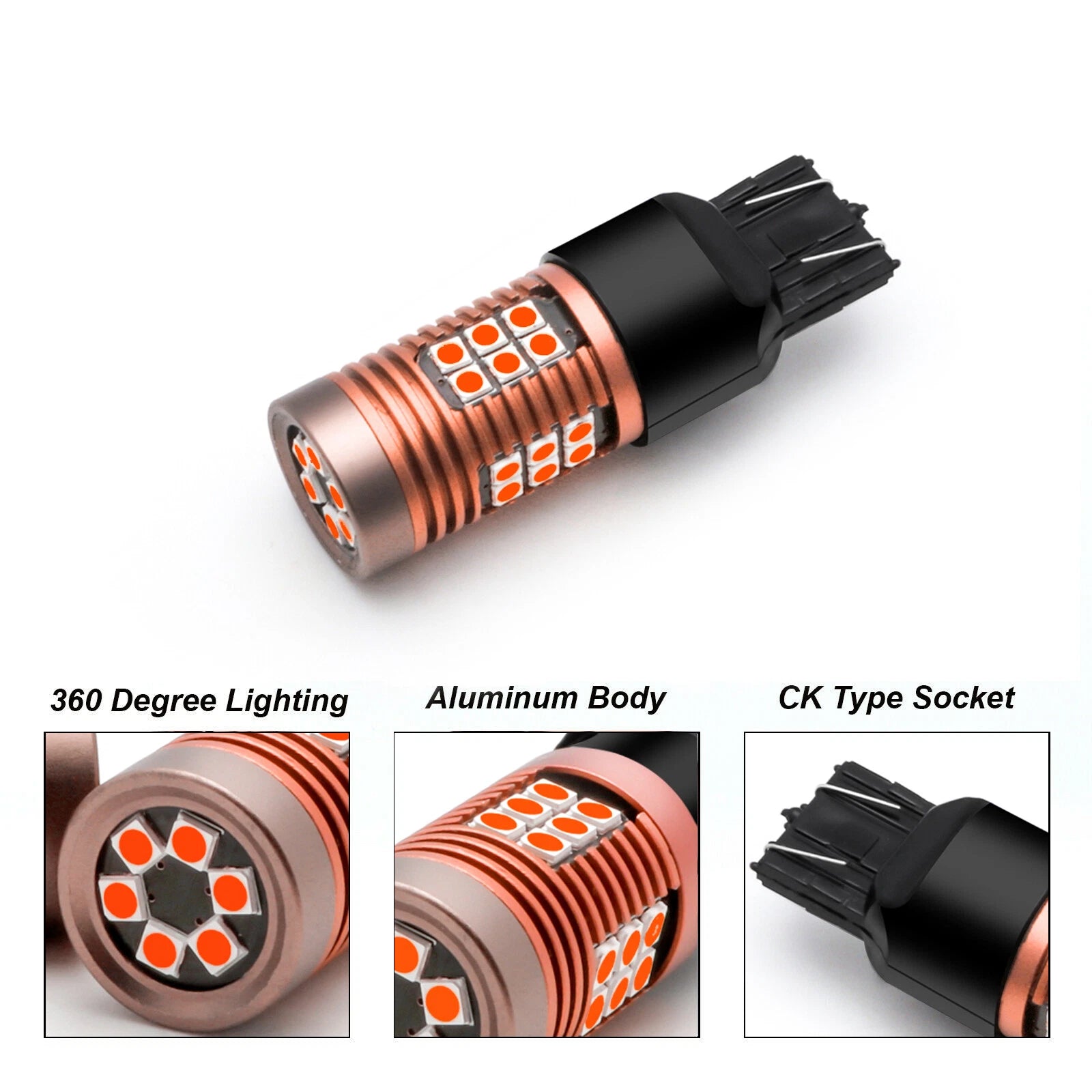 Super Bright Red LED Brake Tail Light Bulbs for 7443 (1996-2000)