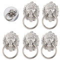 5Pcs Silver Lion Head Door Pull Handle for Cabinet Drawer (Universal)