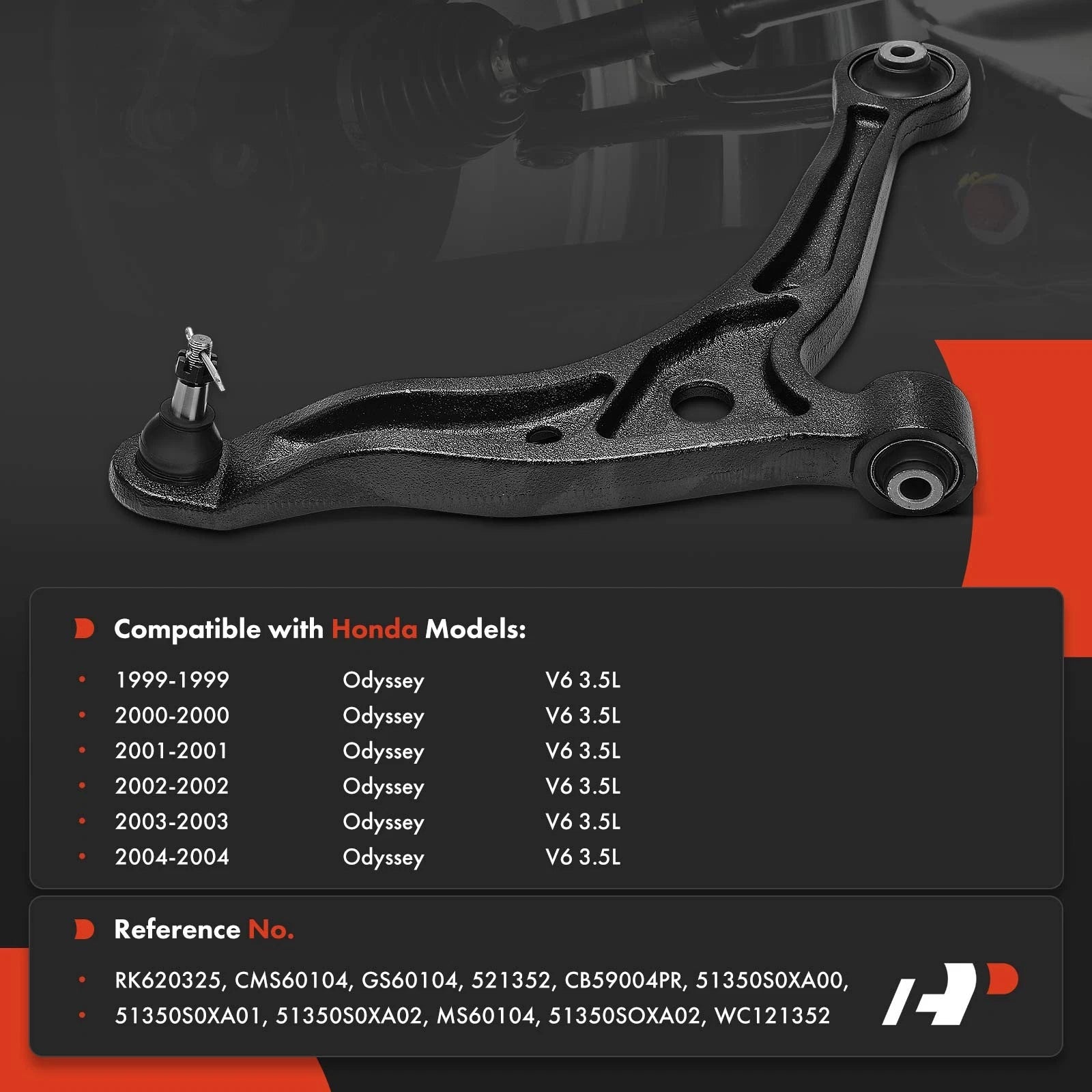 Front Right Lower Control Arm with Ball Joint for Honda Odyssey (1999-2004)