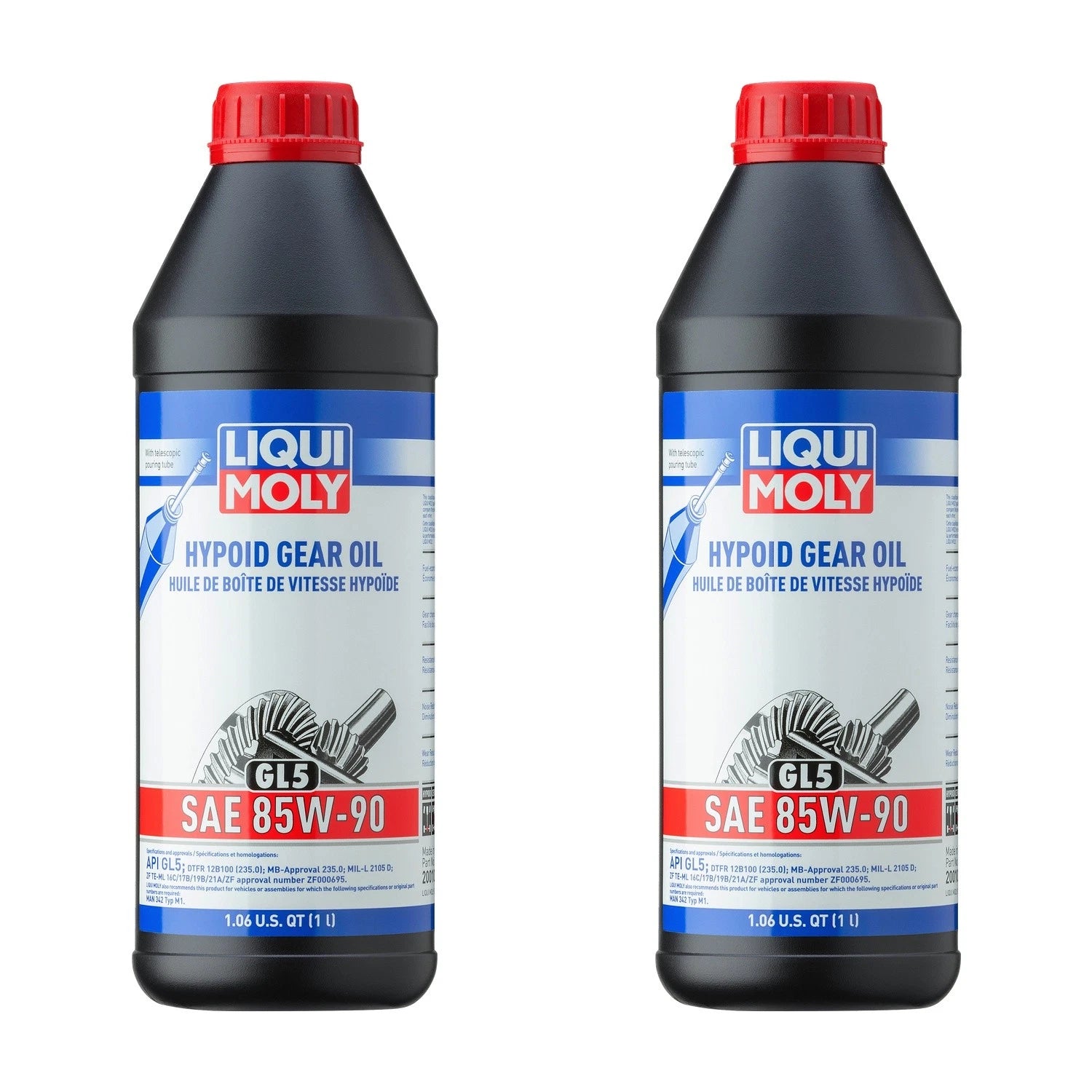 Set of 2 Liqui Moly Hypoid Gear Oil GL5 SAE 85W-90 (2L)