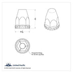 Chrome Lug Nut Covers 33mm Thread-On (2-3/4 Tall) 60 Pack for Universal