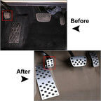 Non-Drilling Parking Brake Pedal Pad Cover Silver/Black for Toyota Lexus
