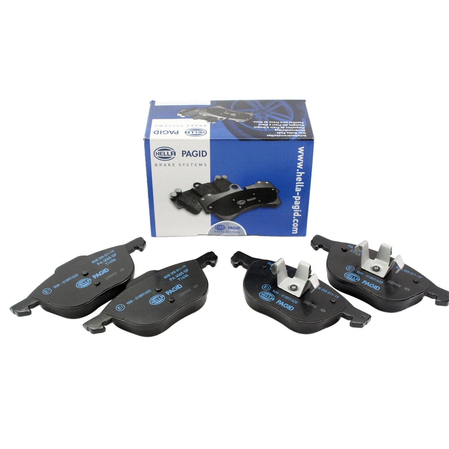 Set of 4 Hella Low-Metallic Brake Pads for Ford Escape Focus Mazda 3 5