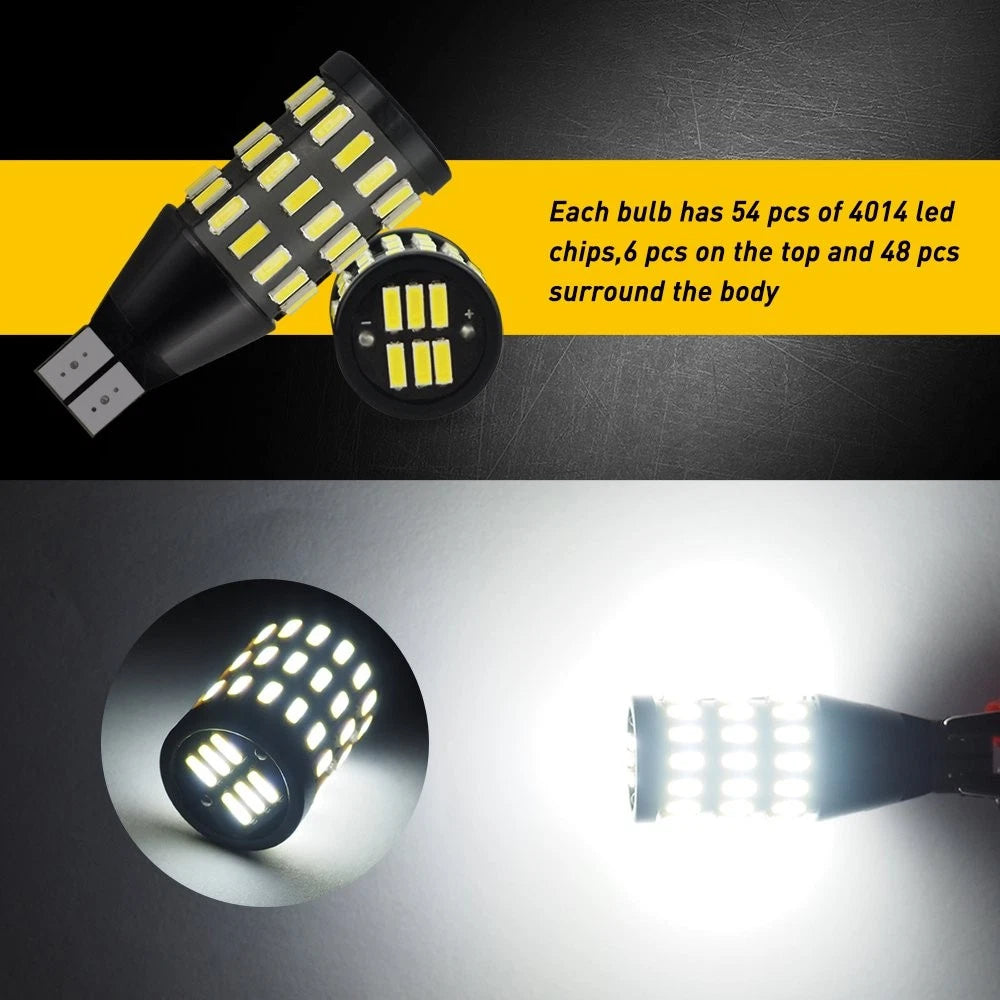 2X AUXITO T15 921 912 Backup Reverse Lights 4014LED 6000K 2400LM