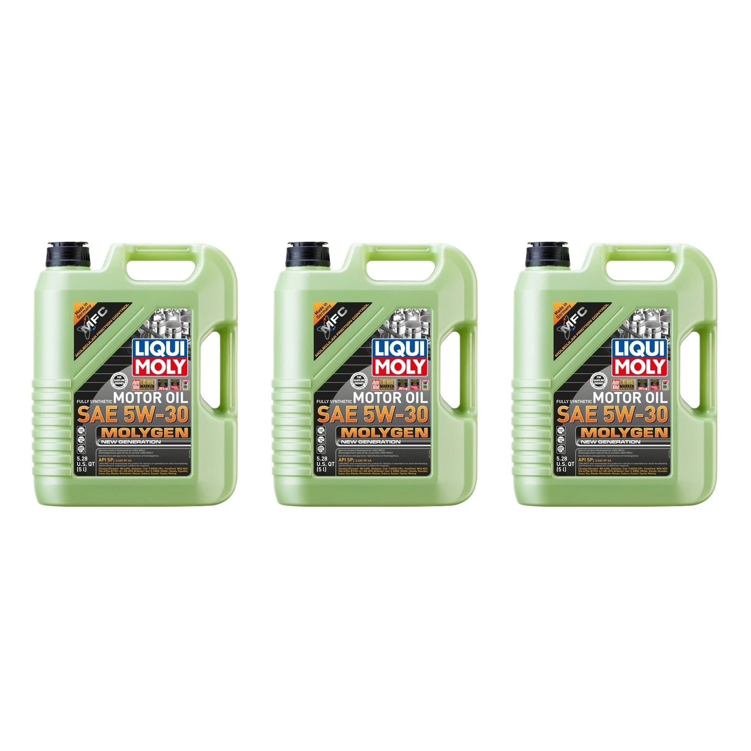 Set of 3 Liqui Moly Molygen 5W-30 Engine Motor Oil 15L for