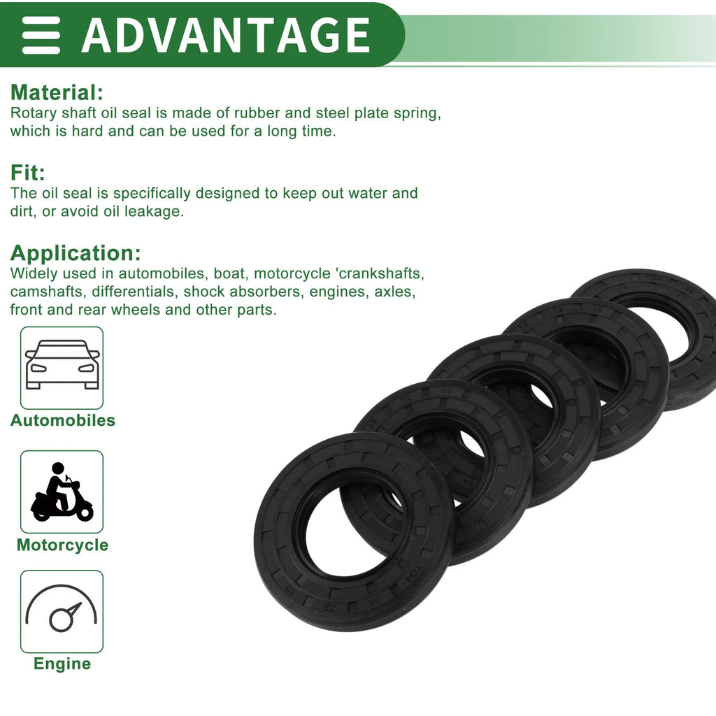 Oil Seal   - NBR Rubber 38x72x10mm