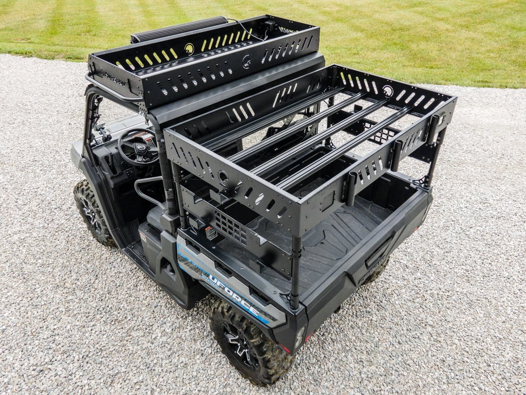 SuperATV Bed Rack for CFMoto UForce 1000 (2019–2023) - 2 Cube Lights, 1 Shelf
