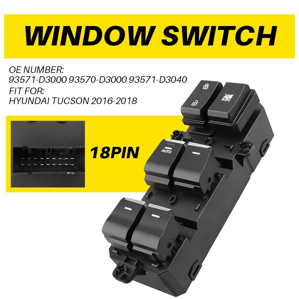 Master Power Window Switch for Hyundai Tucson (2016–2018) 93571-D3000