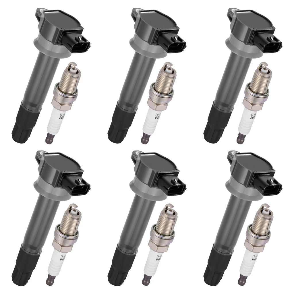 Ignition Coil & Spark Plug Set of 6 for Mitsubishi Endeavor (2010–2011) UF643