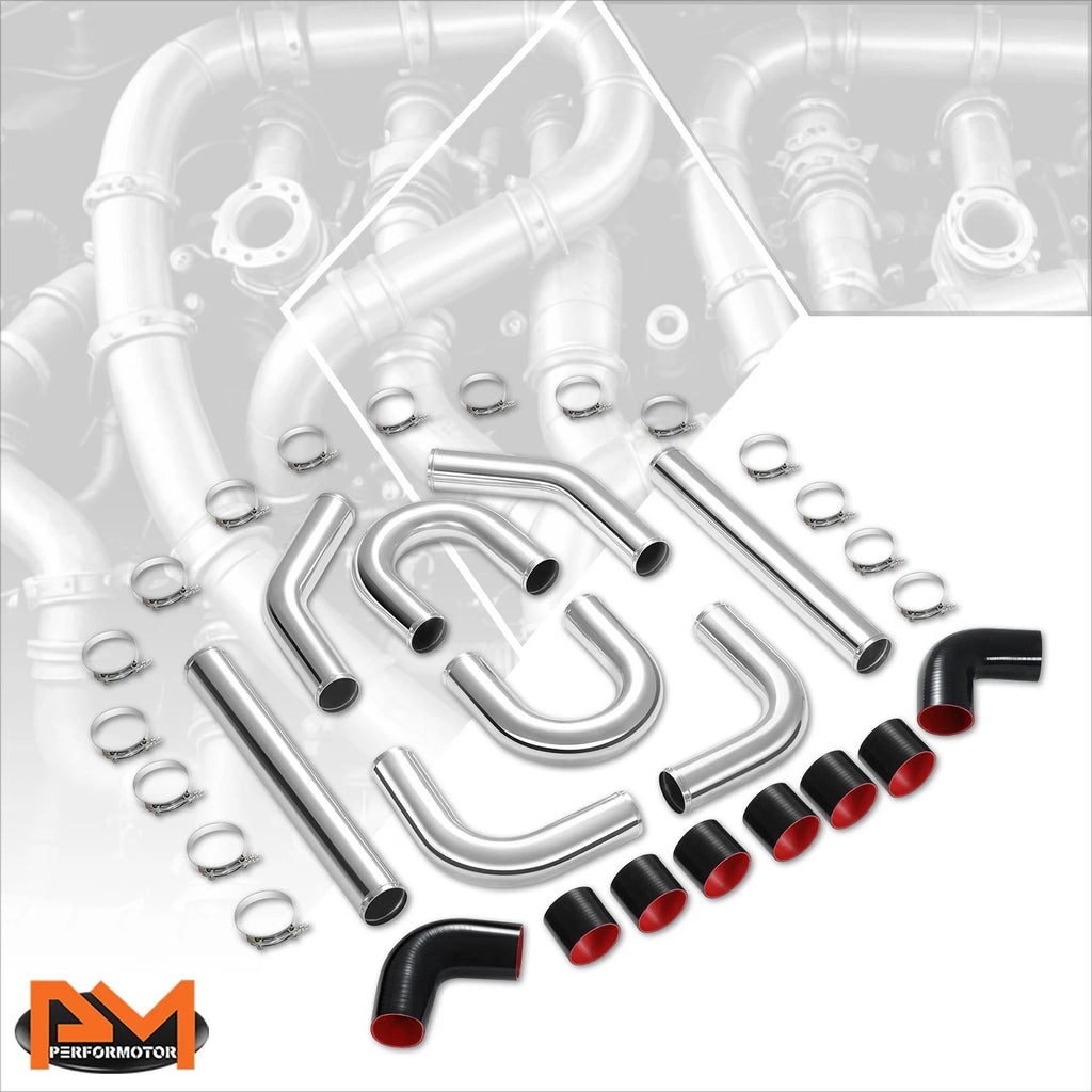 Set of 8 Exhaust Pipes Couplers 3" OD U-Bend & 45 Degree 23.65"