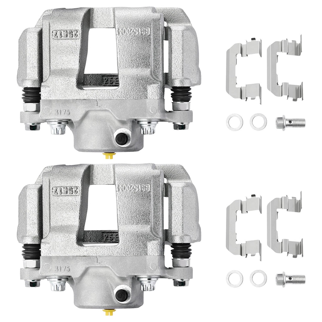 Pair Front Brake Calipers w/ Brackets for Hyundai Sonata Kia Optima (2011–2015)