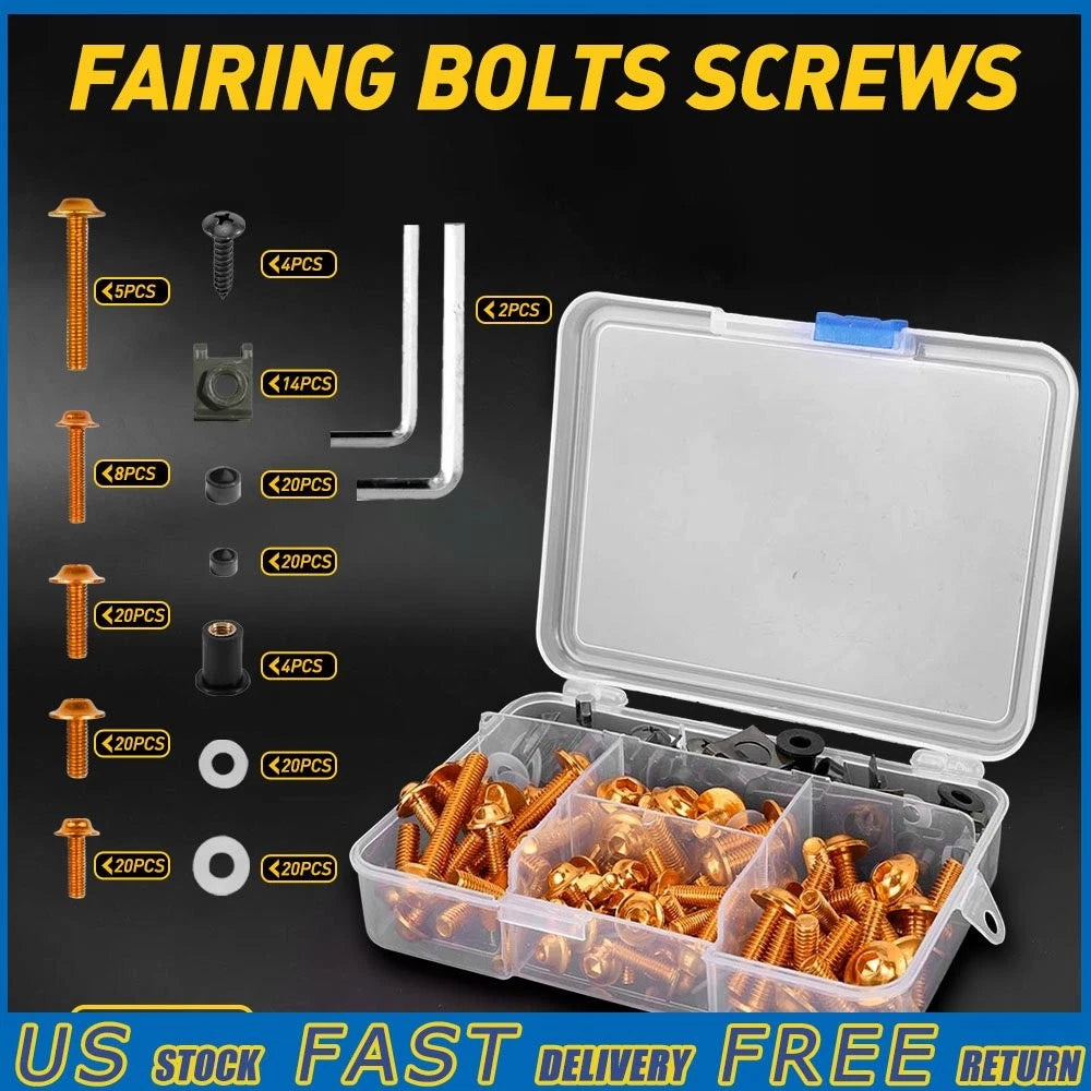Complete Fairing Bolt Kit for Yamaha YZF R6 R1 R6S YZF600R FZ6/R (2006–2020)