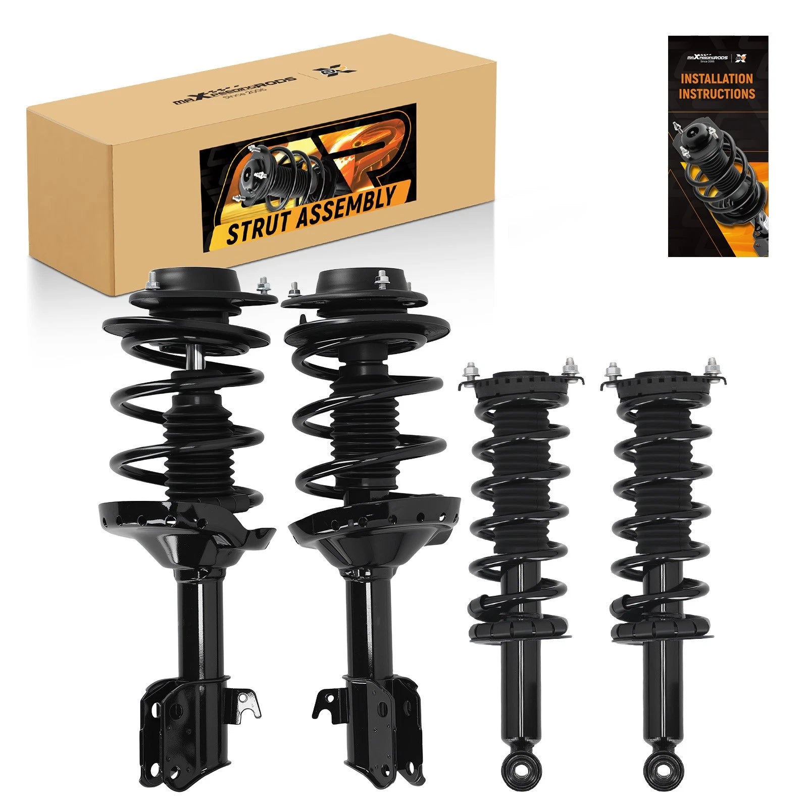Set 4 Front & Rear Complete Shocks Struts w/ Spring For 2005-2009 Subaru Legacy