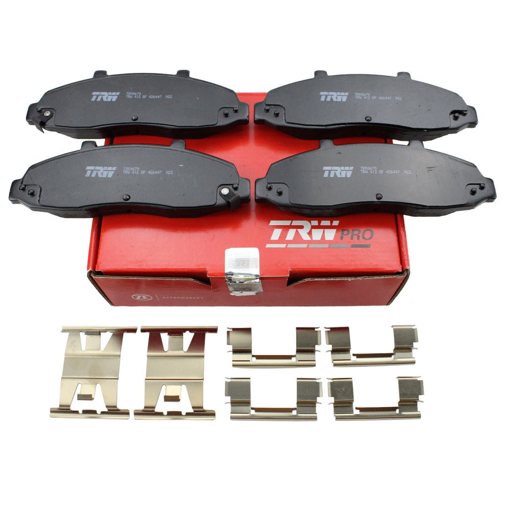 Set of 4 TRW Pro Front Slotted Semi-Metal Brake Pads for Ford F-150 (2004–2020)