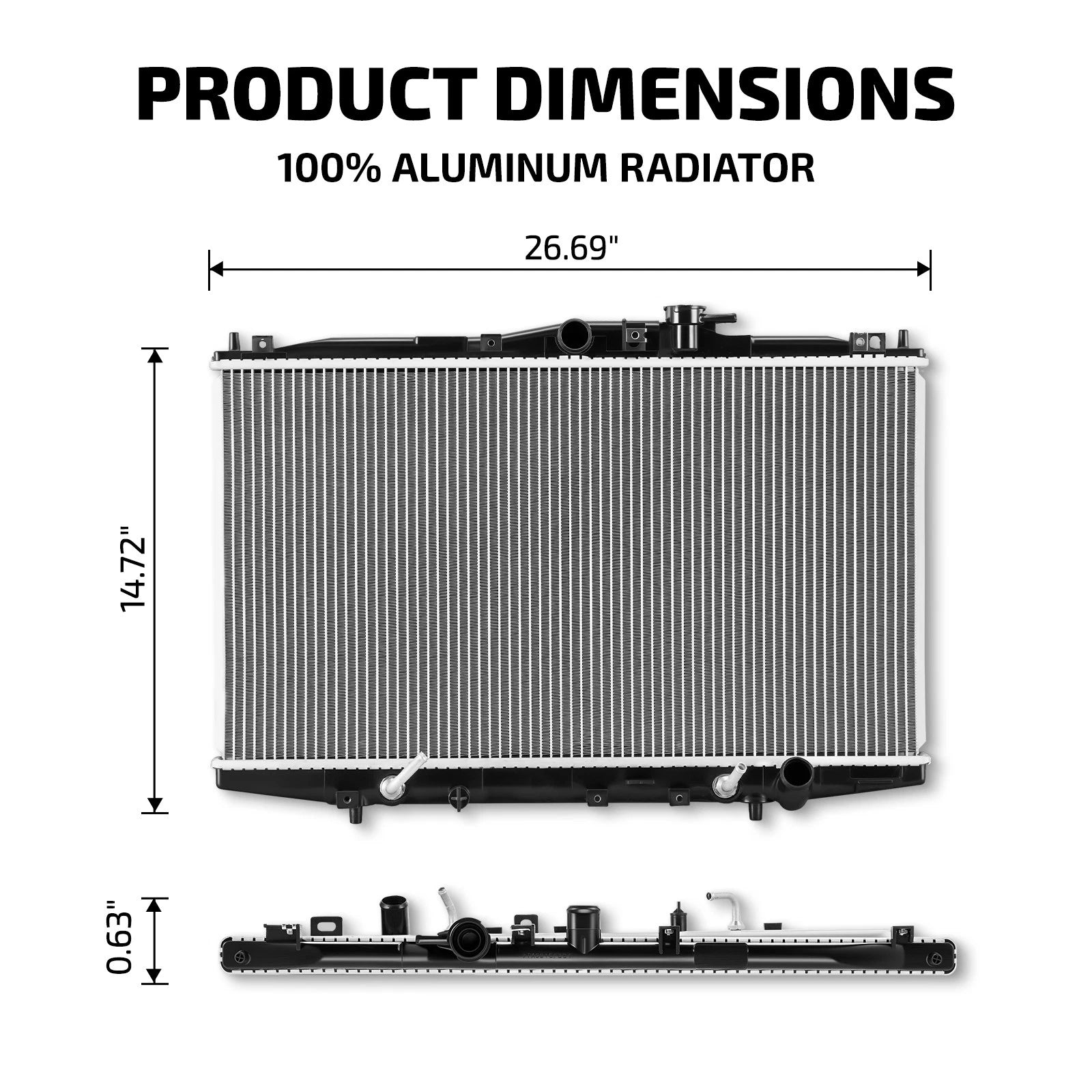 Aluminium Radiator for Honda Accord EX LX SE (1998–2002)