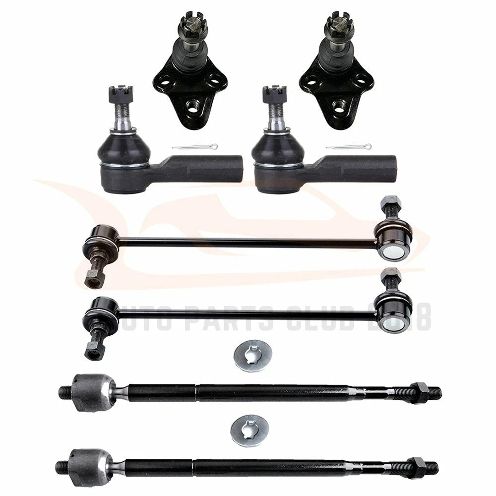 Set of 8 Front Tie Rods Ball Joints for Pontiac Vibe (2003–2008)