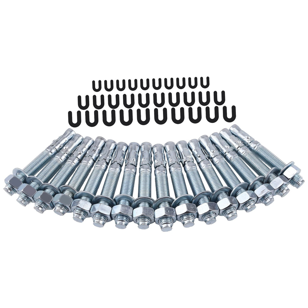 Set of 16 Wedge Anchor Bolts & 30 Shim Kit for Lift Installation
