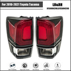 Set of 2 Halogen Red Clear Tail Light Assemblies for Toyota Tacoma (2016â2021)