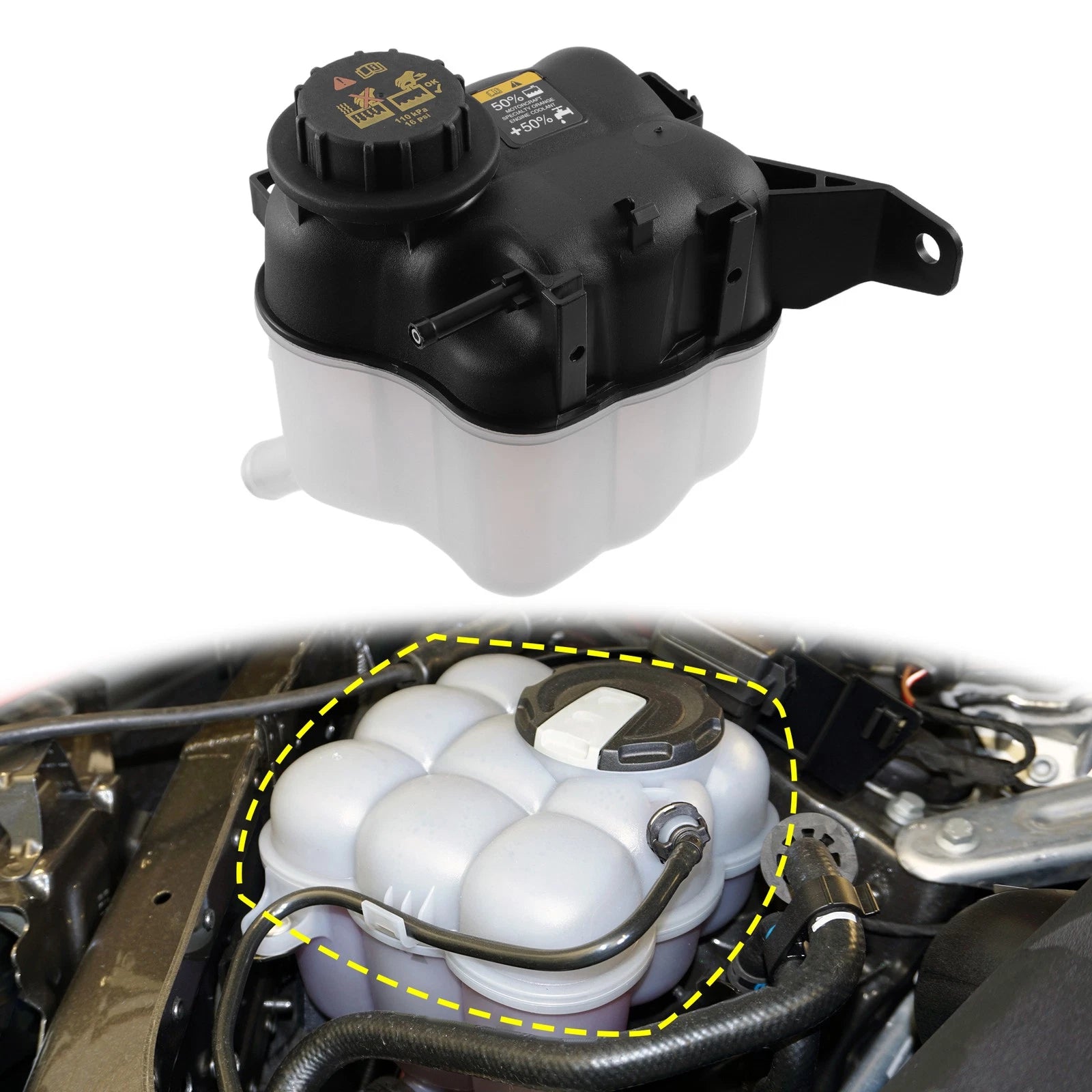 Coolant Radiator Reservoir Tank AG1Z8A080C with Cap for Ford Explorer (2016–2018)