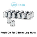 Lug Nut Covers Chrome Plastic Push On with Flange for Ford F-150 (2015–2023)