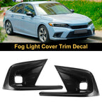 Set of 2 Fog Light Cover Trim for Honda Civic (2022–2023) Carbon Fiber Black
