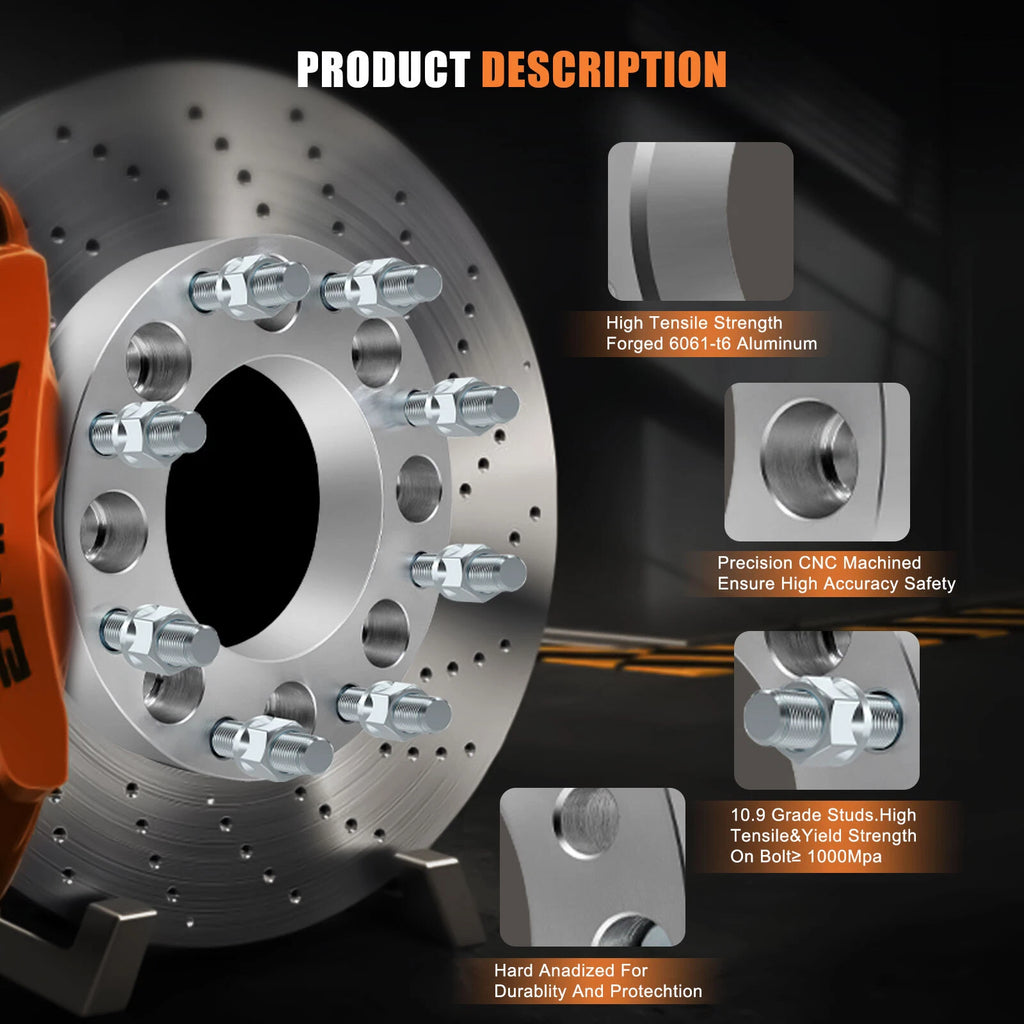 Set of 4 Wheel Adapters for Chevrolet Silverado GMC 2500 HD (2001–2023)