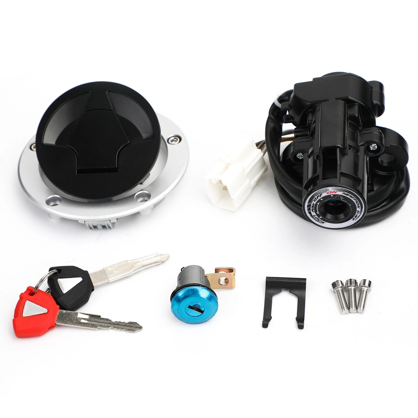 Ignition Switch Fuel Gas Cap Lock Set Key for Kawasaki ZX10R Ninja (2011–2019)