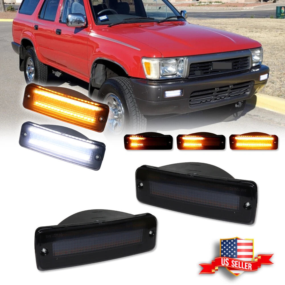 2X Smoke Switchback LED Front Bumper Lights for Toyota T100 (1993–1998)
