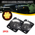 LED Marker Side Fender Lamp for Jeep Wrangler JK (2007–2018) Amber Smoked Lens