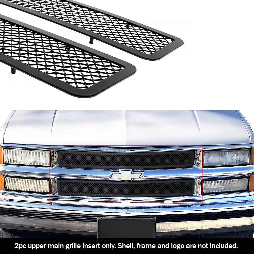 Upper Black Mesh Grille for Chevy C/K Pickup/Suburban/Tahoe (1994-1999)