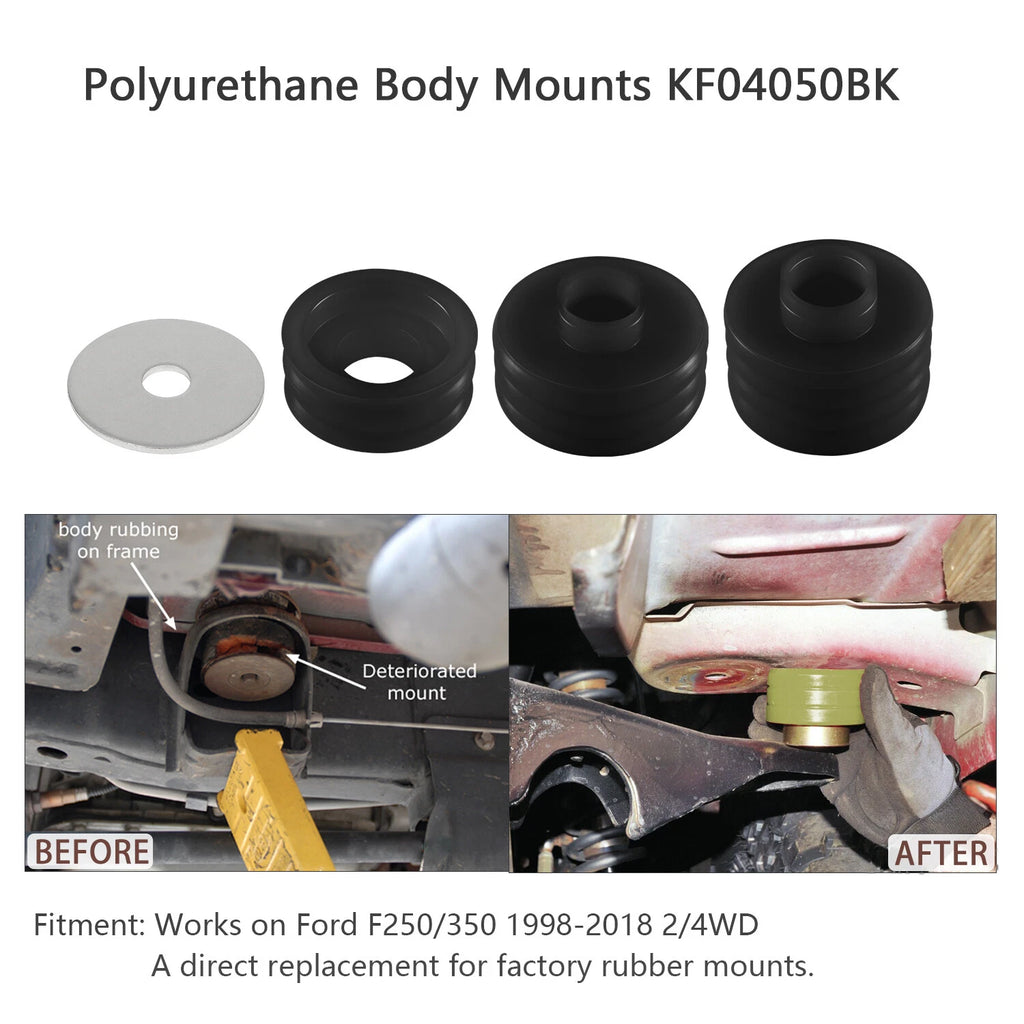 Body Cab Mount Bushing Kit for Ford F250 F350 Super Duty (1999–2018) KF04050BK
