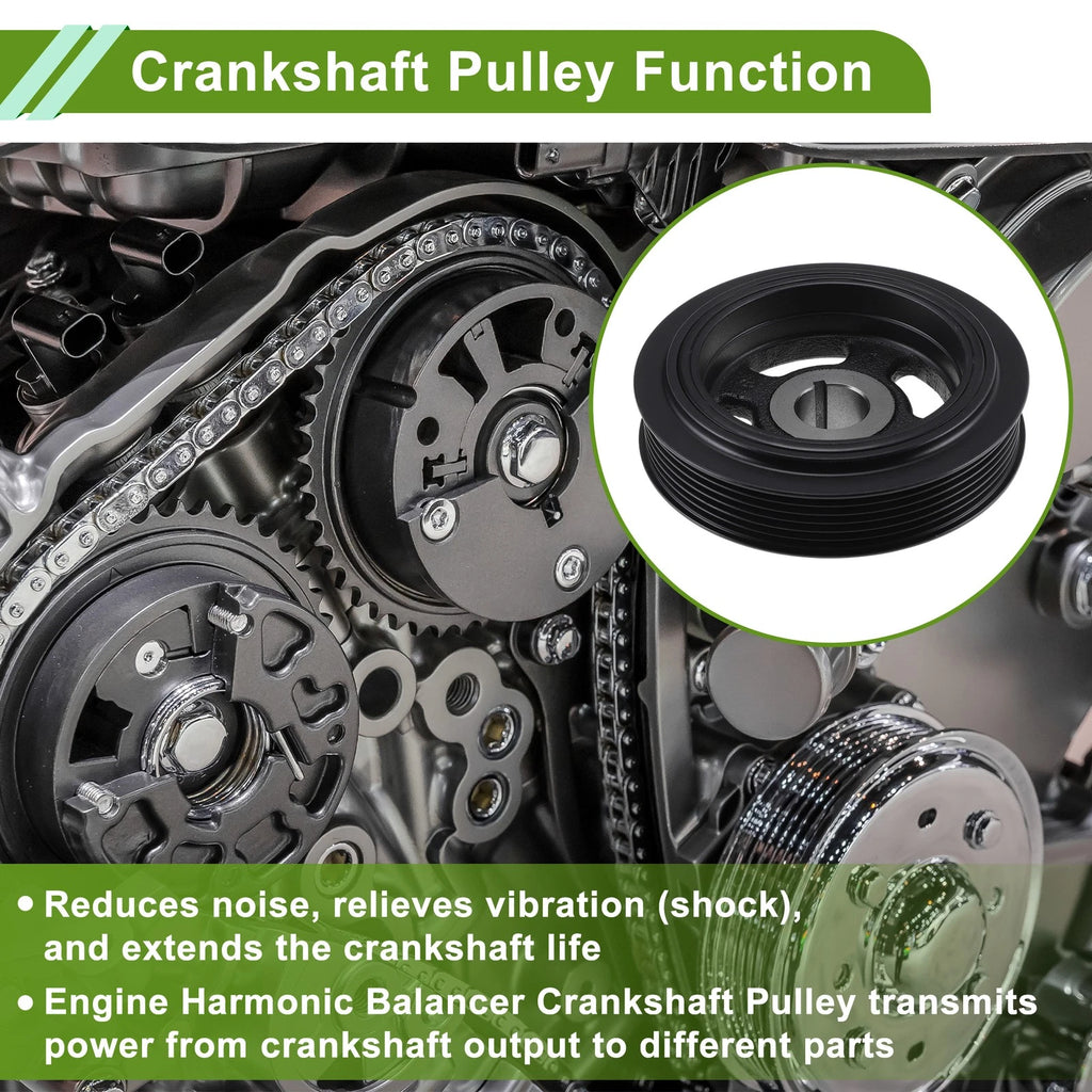 Engine Harmonic Balancer Crank Pulley for Pontiac Vibe (2003–2010) 1347022041 Steel Black