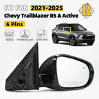 Right Side Mirror for Chevy Trailblazer RS/Active (2021–2025) W/Heated & BSD 6Pins