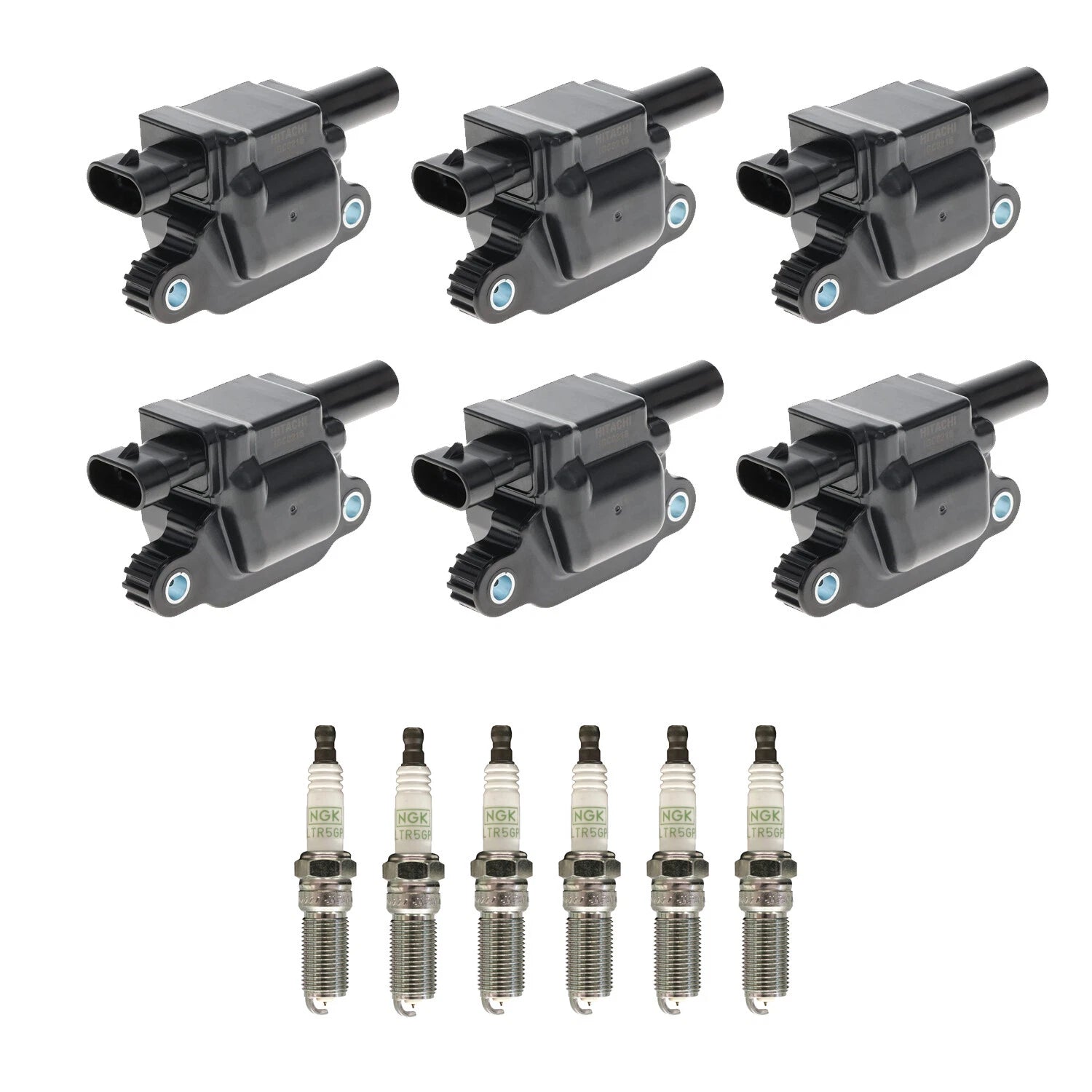 Set of 6 Ignition Coils & NGK Platinum Spark Plugs for Silverado 1500 (1999–2023)