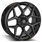 Gloss Black Wheel with Brushed Face for 1988–2000 Chevy C2500 (24 Inch)
