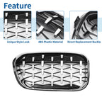 1 Pair Front Upper Bumper Grille for BMW 1 Series F20 (2015–2018) Diamond Star