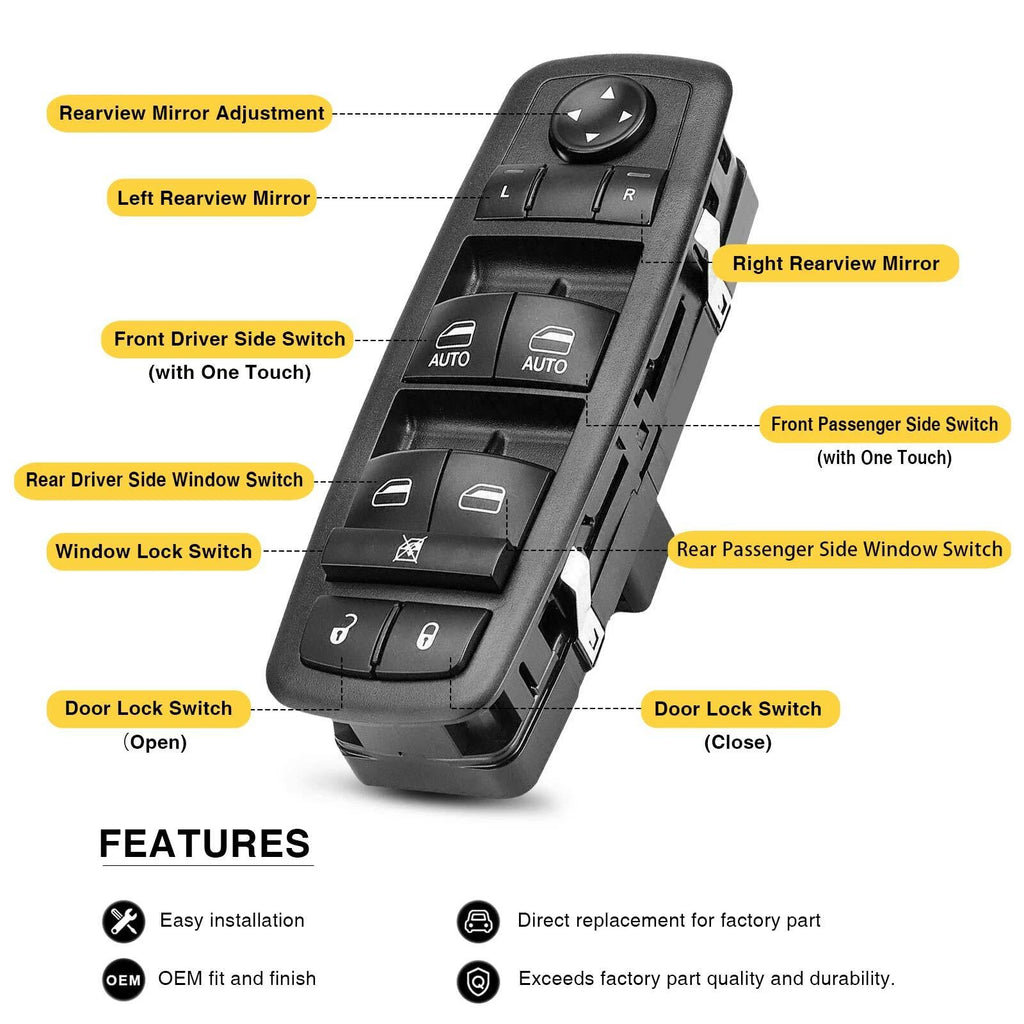 Front Left Power Window Switch for Dodge Grand Caravan (2008-2011)