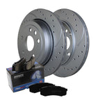 Rear Brake Kit with Drilled Slotted 330mm Rotors & Akebono Pads for Dodge Jeep