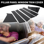 Set of 6 Car Pillar Window Trim Covers for Chevrolet Malibu (2016–2021) Black Carbon Fiber