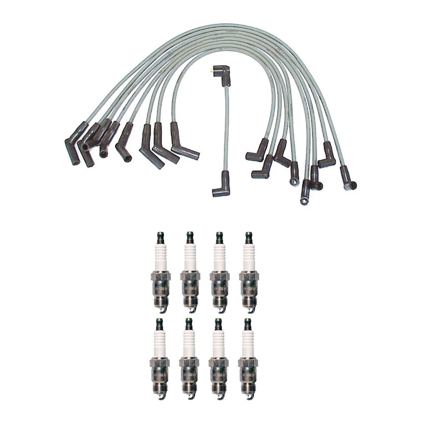 Denso 8mm Wire Set & 8 Iridium TT Spark Plug Kit for 7.5L V8 Carb