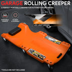 40" Low Profile Automotive Creeper with LED Light - Orange