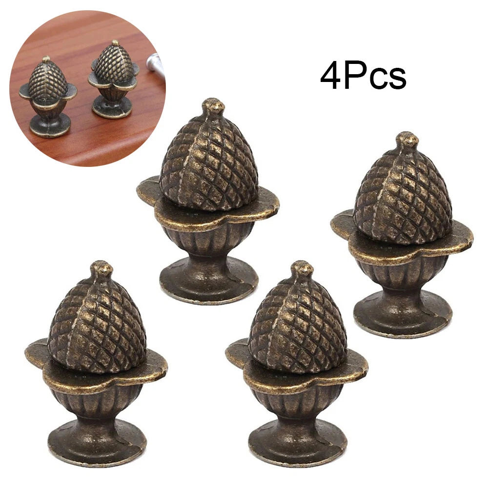 Set of 4 Antique Strawberry Drawer Cabinet Knobs 30x22mm