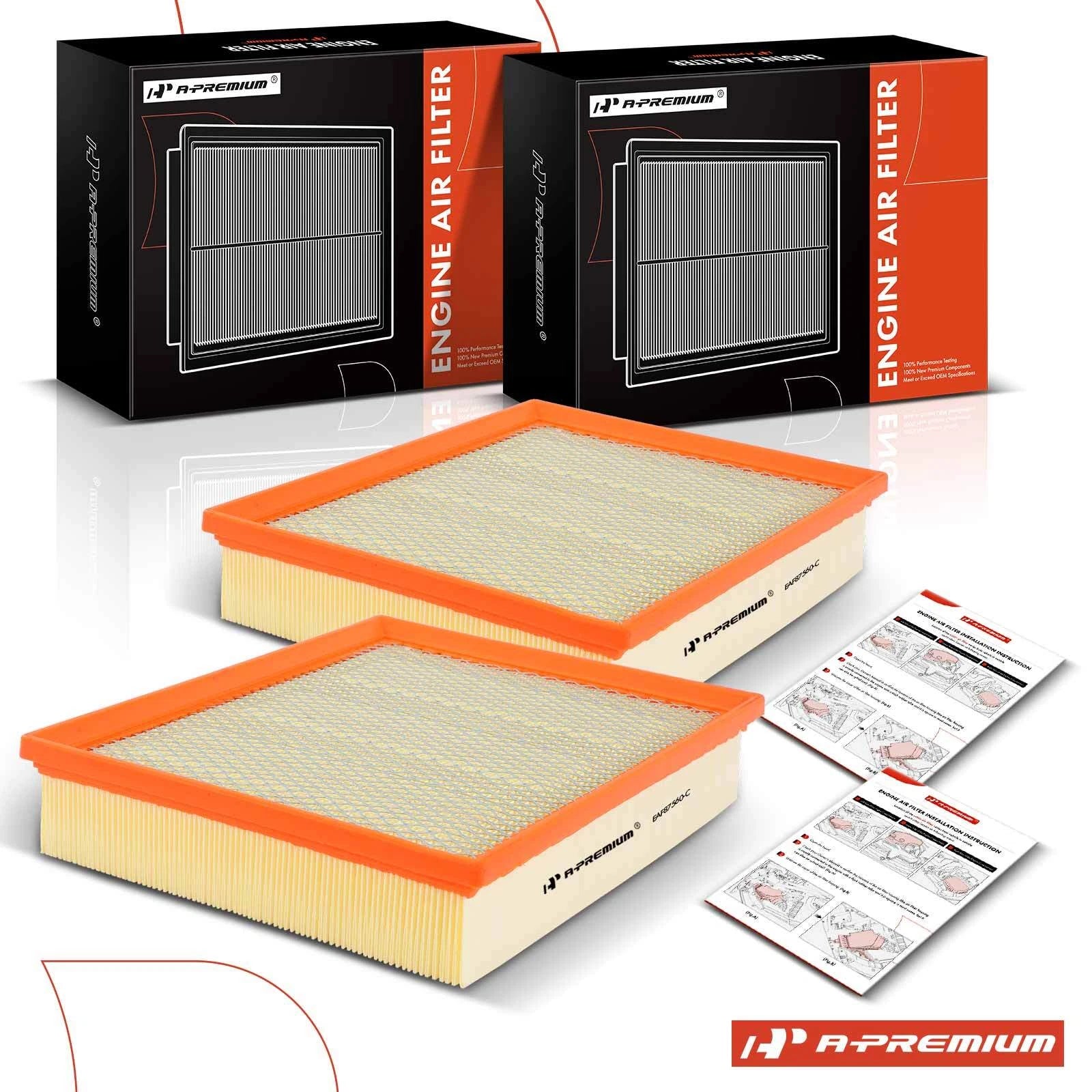 2X Engine Air Filter for Chevy Silverado 1500 GMC Sierra 1500 (1999–2018)