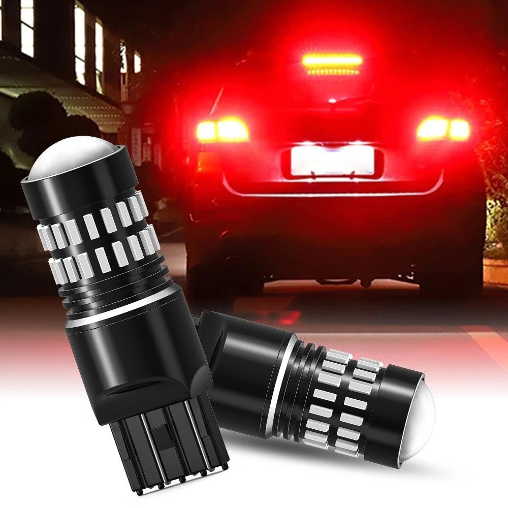 2X 7443 PC 7440 Super Red Strobe LED Light Bulb for Brake Tail (E)