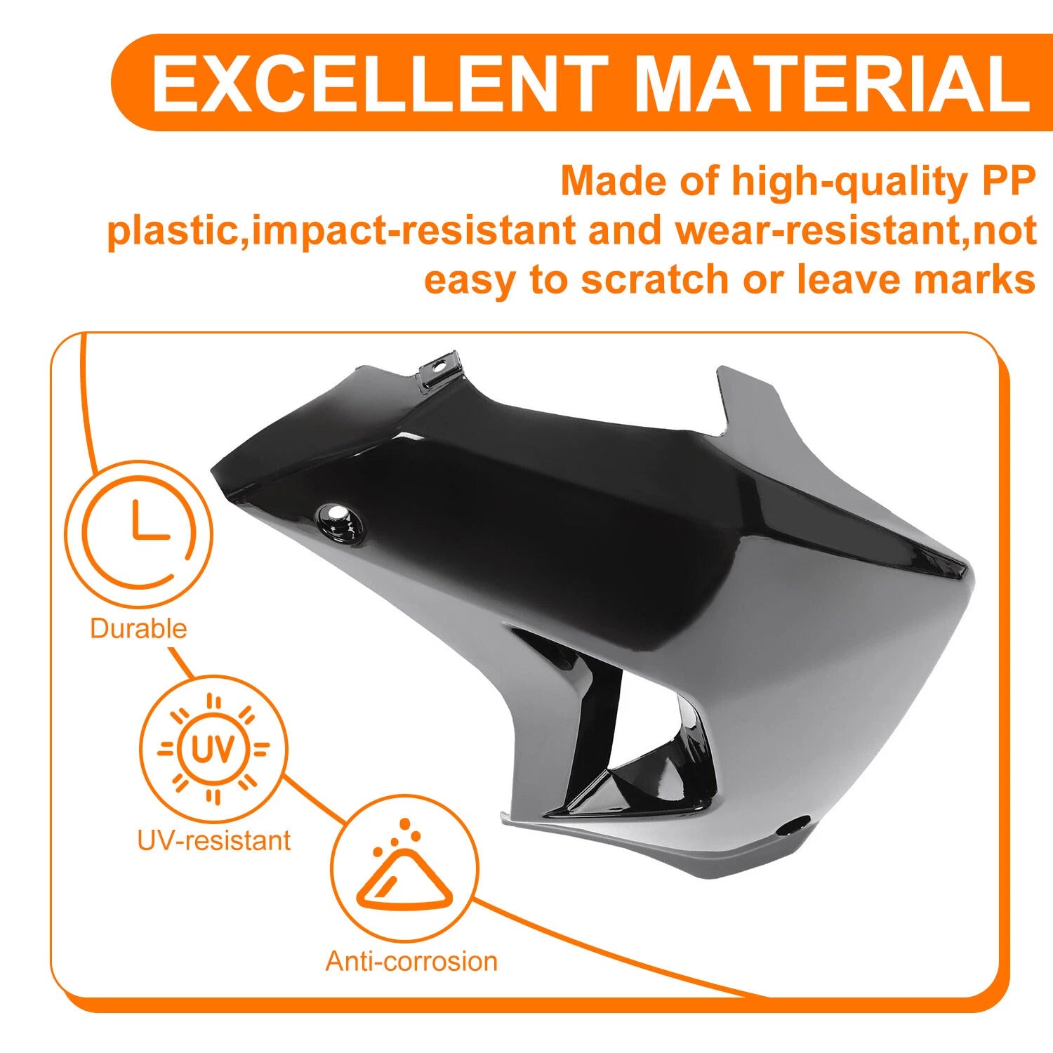 Right Radiator Shroud Plastic Black for Kawasaki KLR650 (2008–2018)
